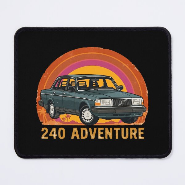Item preview, 240 Sedan Green Retro Sunset 80s Style Art designed and sold by Off-Road-Zone.