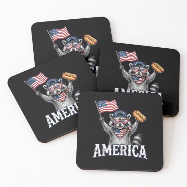 Item preview, America Raccoon Bad Day to Be a Hotdog designed and sold by dudelinart.