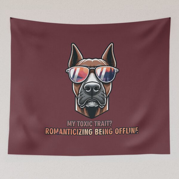 Item preview, Doberman Internet Detox - My toxic trait? Romanticizing being offline designed and sold by GraphicComet.