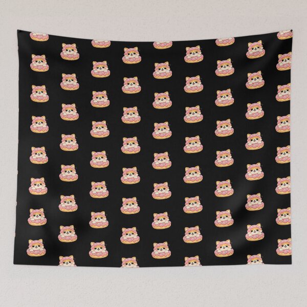 Item preview, Kawaii Shiba Inu Dog in Pink Donut - Cute Chibi Puppy Dessert Art designed and sold by Trendora90.