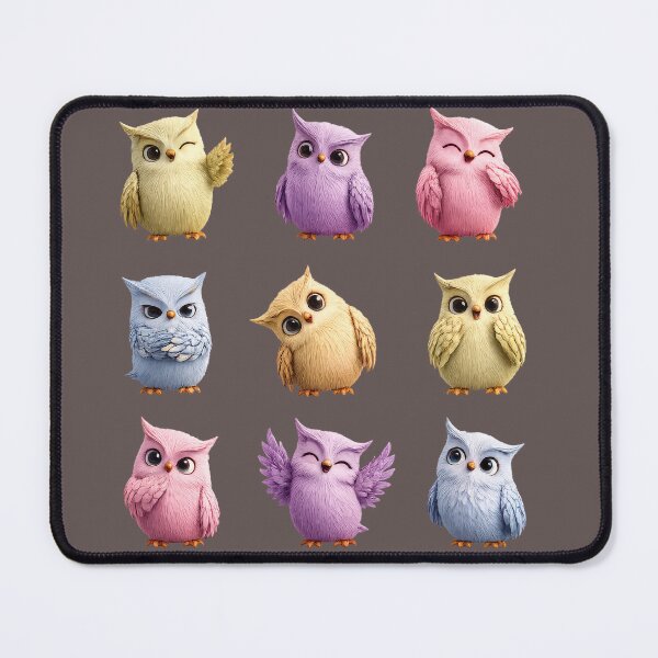 Item preview, Pastel Kawaii Owls with Expressive Personalities designed and sold by MegaNovaArt.