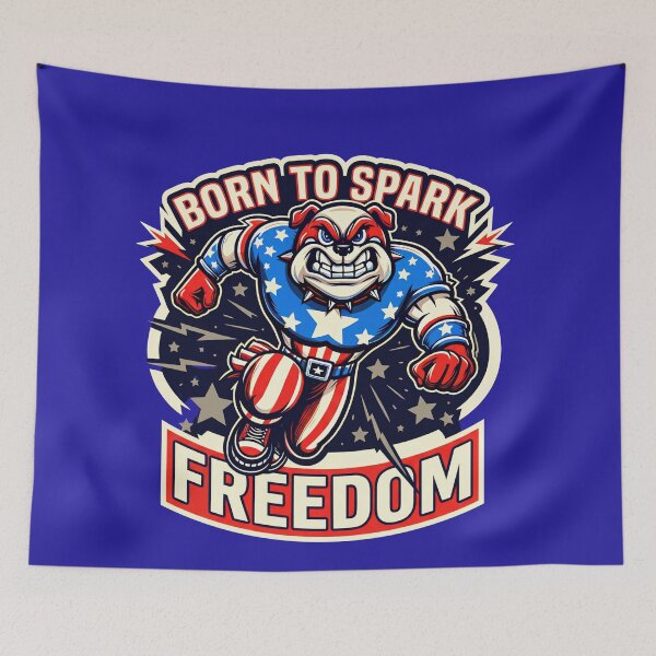 Item preview, Born to Spark Freedom Bulldog – 4th of July Patriotic Shirt, American Mascot USA Independence Day Design designed and sold by Prime legend .
