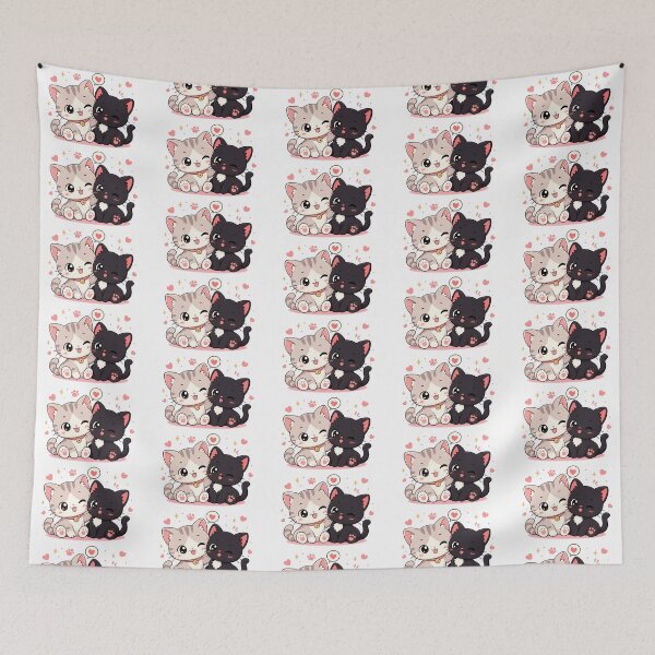 Aperçu de l'œuvre Kawaii Cat Duo créée et vendue par Lolilas.