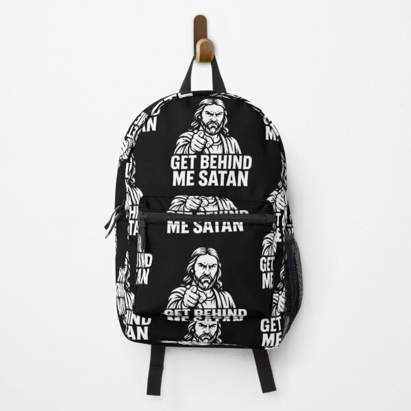 Item preview, Get Behind Me Satan meme Jesus Christ Bible Quote designed and sold by plushism.