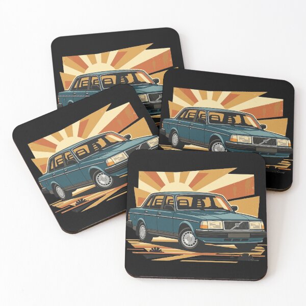 Item preview, 240 Sedan Green Sunset 80s Old School Style Art designed and sold by Off-Road-Zone.