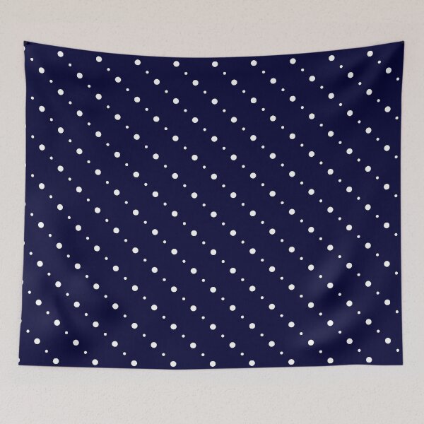 Item preview, Navy blue & white diagonal polka dots designed and sold by Mint + Midnight.