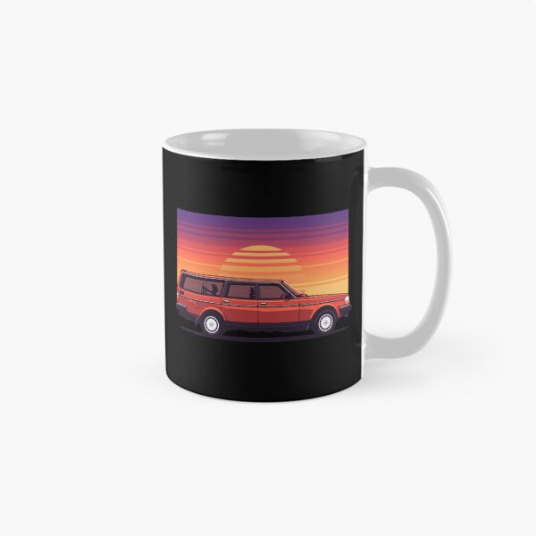 Artikelvorschau, 240 Wagon Red Retro Sunset 80s Old School Style Art entworfen und verkauft von Off-Road-Zone.