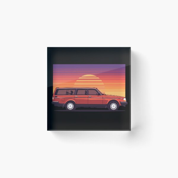 Item preview, 240 Wagon Red Retro Sunset 80s Old School Style Art designed and sold by Off-Road-Zone.
