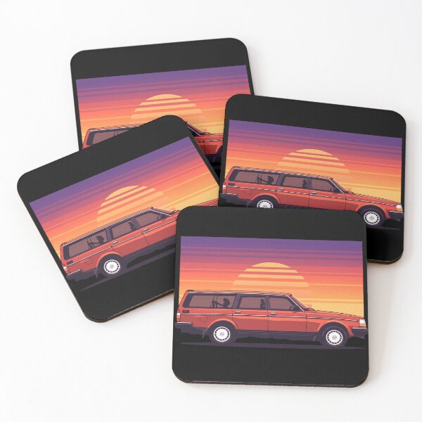 Item preview, 240 Wagon Red Retro Sunset 80s Old School Style Art designed and sold by Off-Road-Zone.