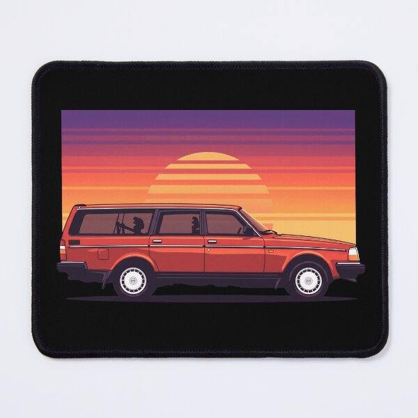 Item preview, 240 Wagon Red Retro Sunset 80s Old School Style Art designed and sold by Off-Road-Zone.