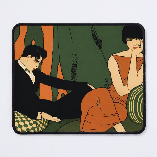Item preview, Boredom - Vintage Art Deco Lounge Illustration for Retro Fashion Lovers designed and sold by RickE.