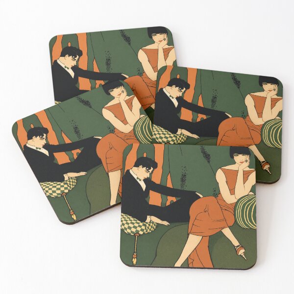 Item preview, Boredom - Vintage Art Deco Lounge Illustration for Retro Fashion Lovers designed and sold by RickE.