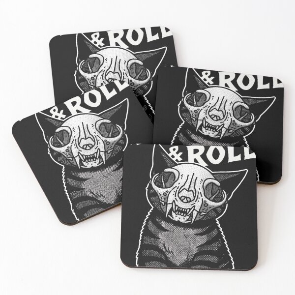 Item preview, Rock & Roll Kitty with Skull Mask - Vintage Goth Grunge designed and sold by RairyuuBell.