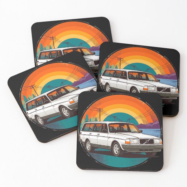 Item preview, 240 Wagon White Retro Sunset 80s Style Art designed and sold by Off-Road-Zone.