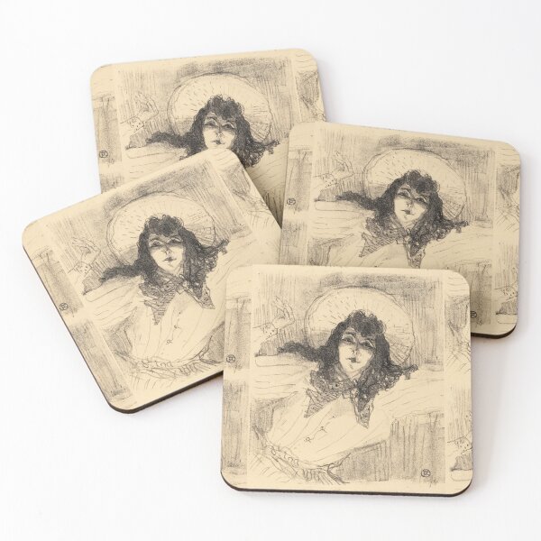 Item preview, Eva Lavalliere by Henri de Toulouse-Lautrec | Belle Époque Boudoir Portrait Vintage Art Print designed and sold by artofuniverse.