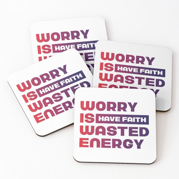 Item preview, Worry Is Wasted Energy, Have Faith! Motivational Typography T-Shirt designed and sold by aspireelevate.