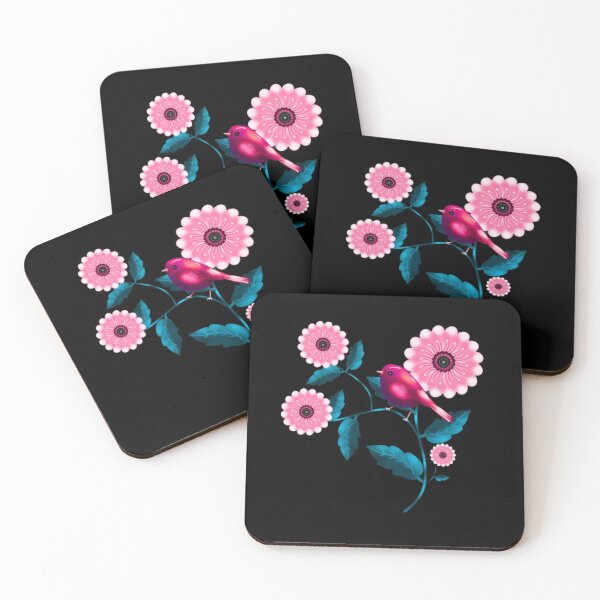 Item preview, Whimsical Pink Bird Floral Botanical Design designed and sold by HopeAndHustle.