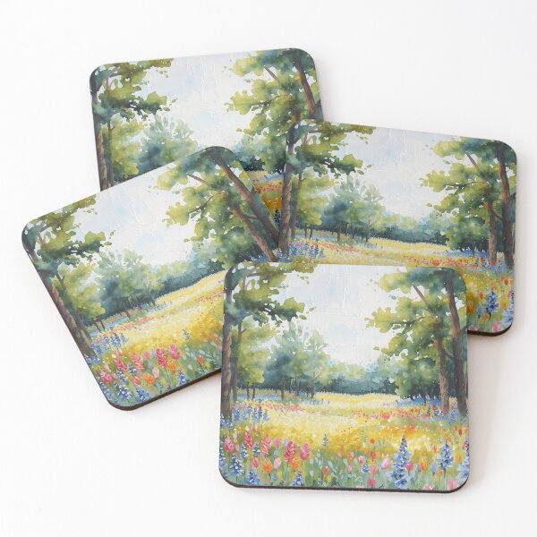 Item preview, Watercolor Sunlit Forest and Flower Field designed and sold by andreavlad.