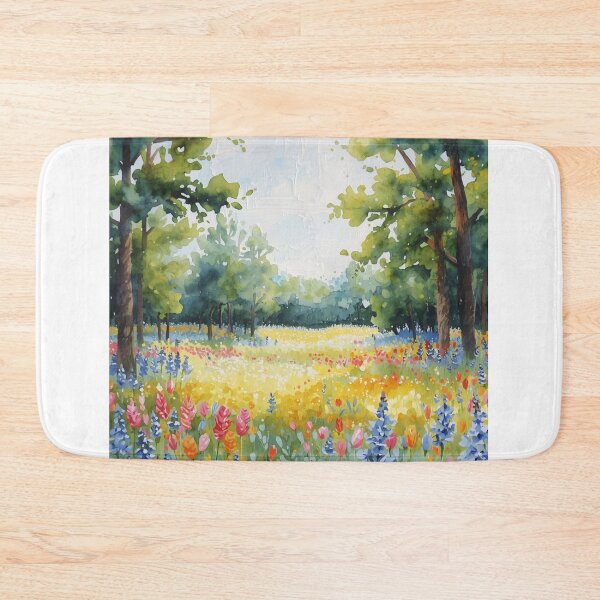 Item preview, Watercolor Sunlit Forest and Flower Field designed and sold by andreavlad.