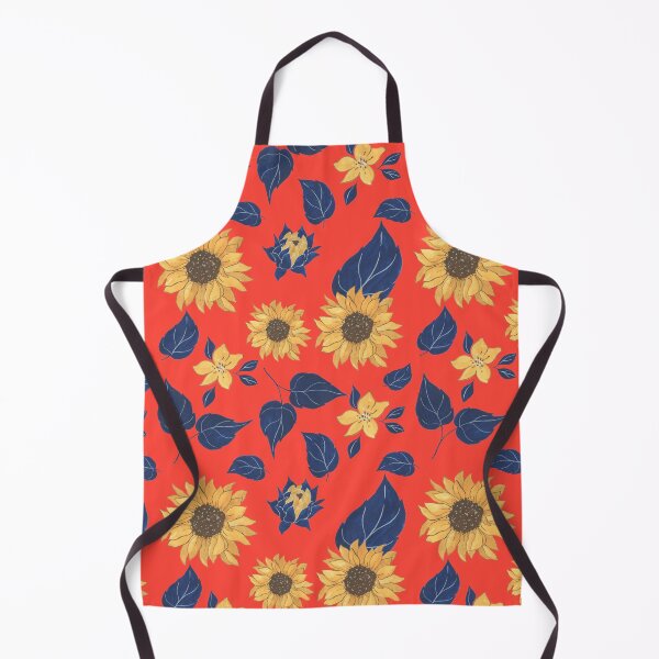Item preview, Sunflower and blue leaves pattern designed and sold by BritishDelights.