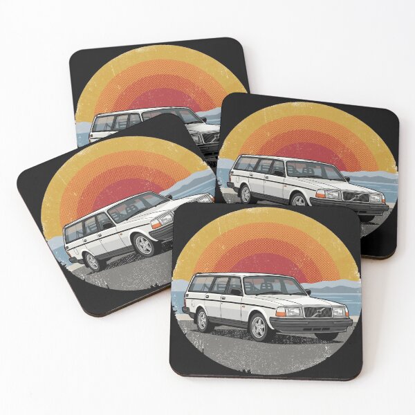 Item preview, 240 Wagon White Beach Circle Retro Sunset 80s Style Art designed and sold by Off-Road-Zone.
