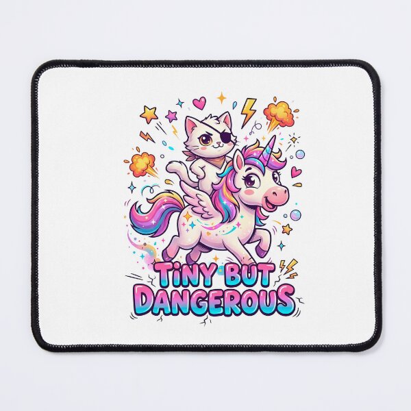 Item preview, Cat Riding Rainbow Unicorn Tiny but Dangerous designed and sold by JulyClub.