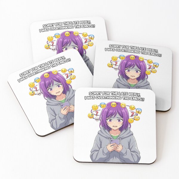 Item preview, Overthinking The Emoji - Funny Social Anxiety Anime Girl - Late Reply Meme designed and sold by DailyStruggleCo.
