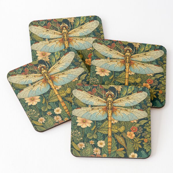 Item preview, Dragonfly Botanical Art Nouveau Illustration for Nature Lovers designed and sold by RickE.