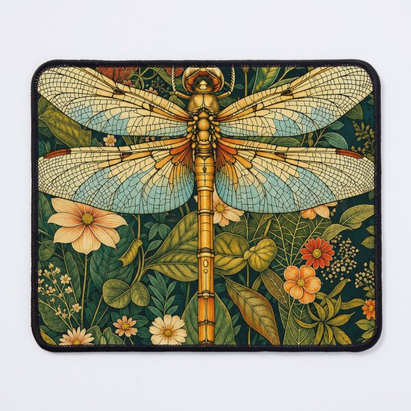 Item preview, Dragonfly Botanical Art Nouveau Illustration for Nature Lovers designed and sold by RickE.