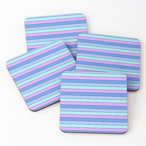 Item preview, Blue, cyan & light purple horizontal lines designed and sold by Mint + Midnight.