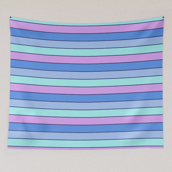 Item preview, Blue, cyan & light purple horizontal lines designed and sold by Mint + Midnight.