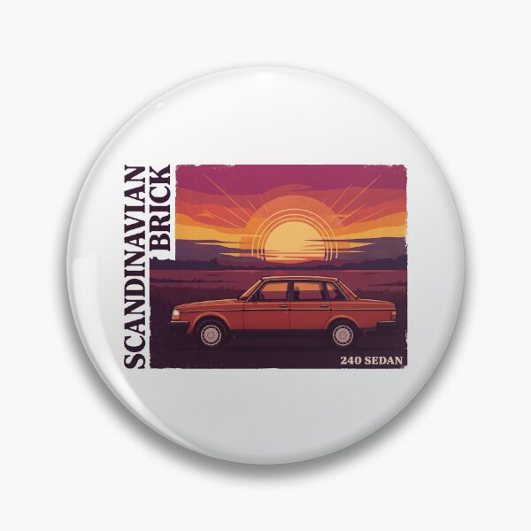 Item preview, 240 Sedan Red Retro Sunset Scandinavian Brick designed and sold by Off-Road-Zone.