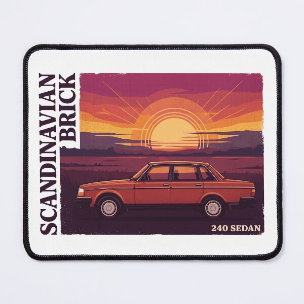 Item preview, 240 Sedan Red Retro Sunset Scandinavian Brick designed and sold by Off-Road-Zone.