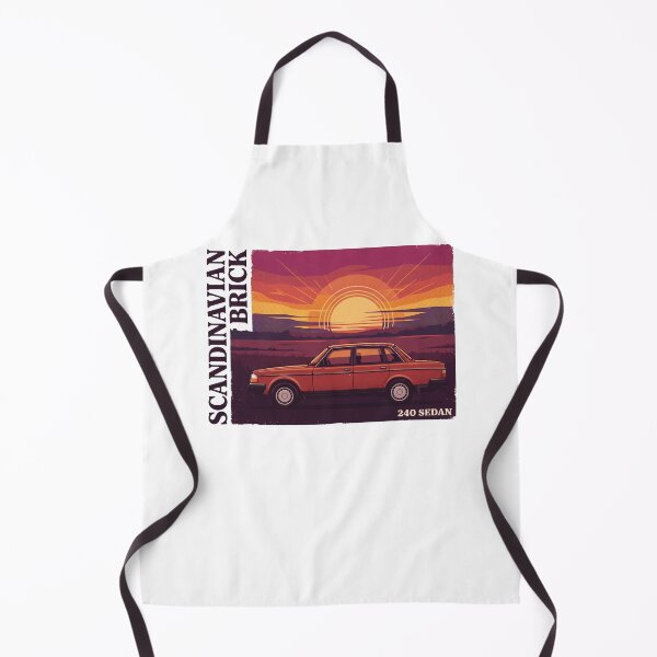 Item preview, 240 Sedan Red Retro Sunset Scandinavian Brick designed and sold by Off-Road-Zone.