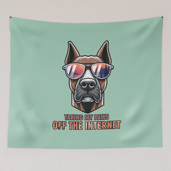 Item preview, Hikking doberman - Taking my paws off the internet designed and sold by GraphicComet.