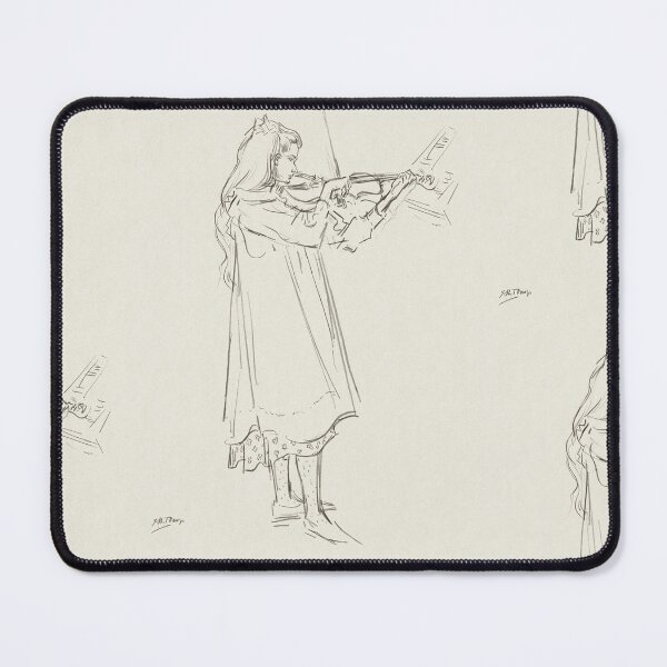 Item preview, Girl Playing the Violin by Henri de Toulouse-Lautrec | Vintage Music Sketch Art Print designed and sold by artofuniverse.