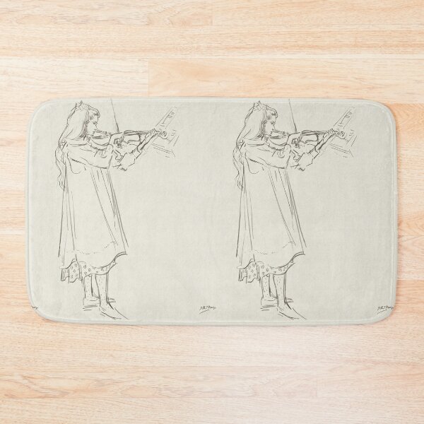 Item preview, Girl Playing the Violin by Henri de Toulouse-Lautrec | Vintage Music Sketch Art Print designed and sold by artofuniverse.