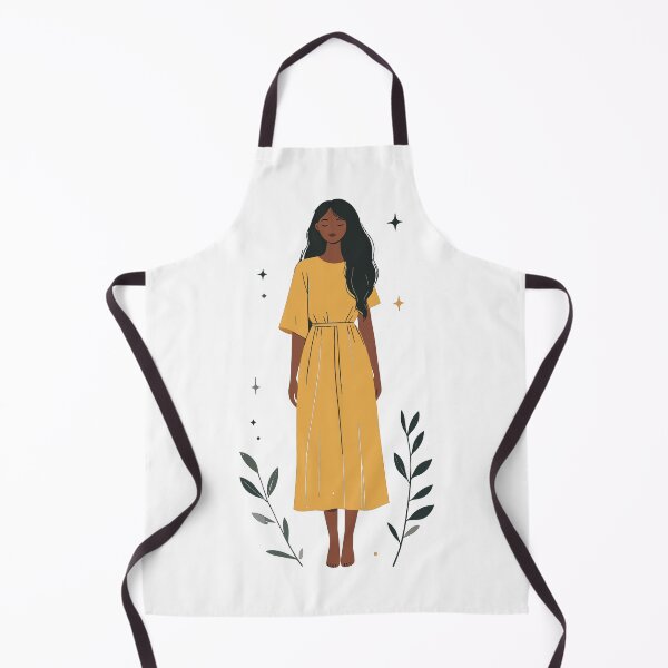 Item preview, Minimalist Boho Woman in Yellow Dress Celestial Wall Art designed and sold by BestChoiceService.