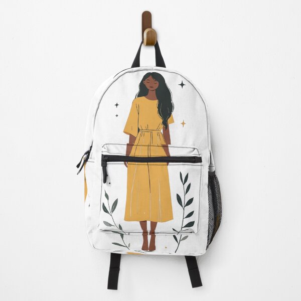 Item preview, Minimalist Boho Woman in Yellow Dress Celestial Wall Art designed and sold by BestChoiceService.