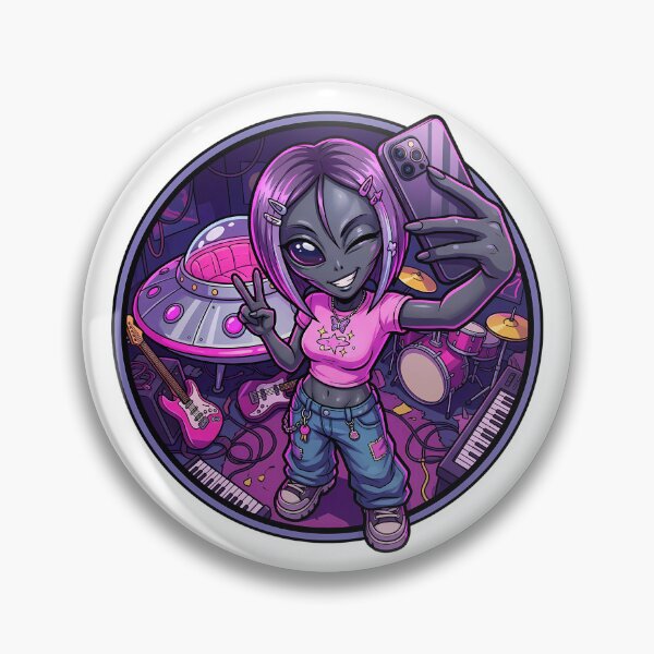 Item preview, Y2K Aesthetic Alien Girl Selfie In The Studio designed and sold by Sunkhung.