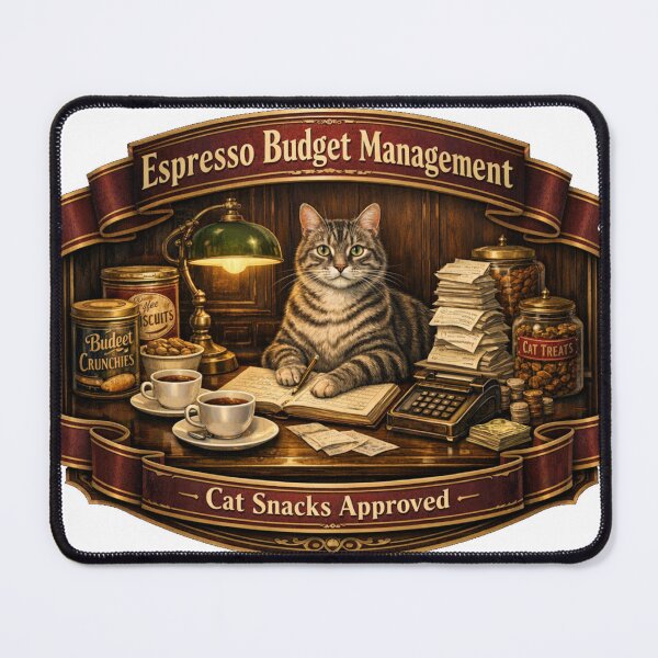 Item preview, Espresso Budget Management Department Funny Cat Coffee Design designed and sold by YMLux.