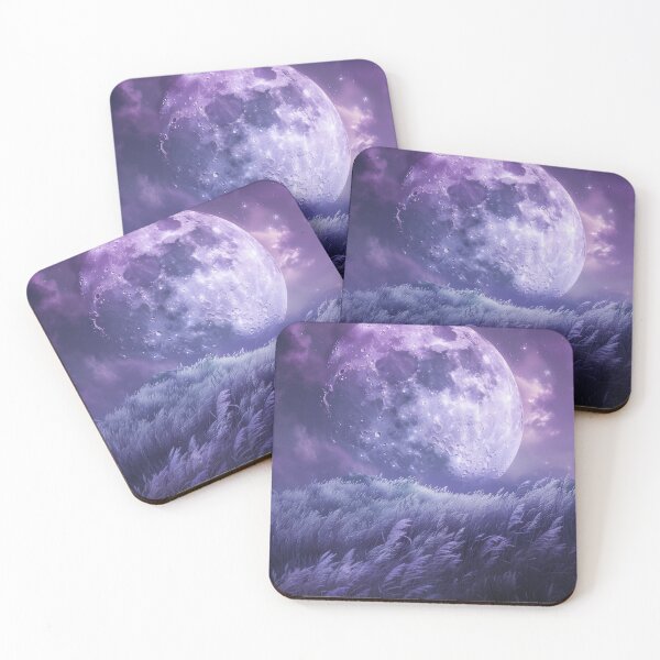 Item preview, Purple Moon Above Dream Meadow designed and sold by QuantumDrift.