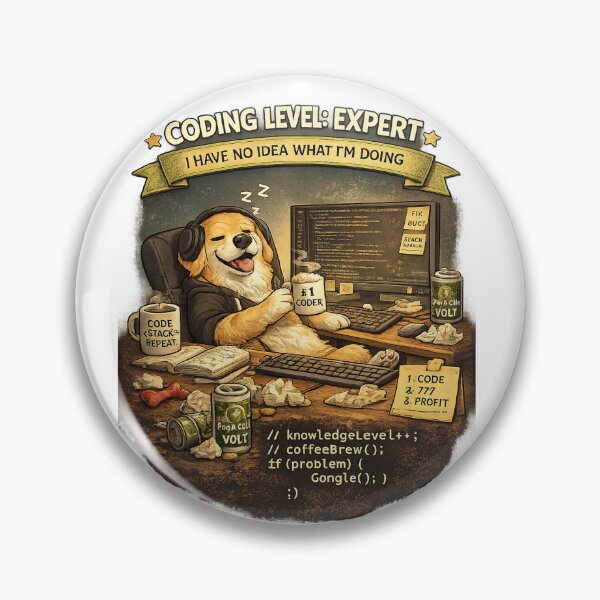 Item preview, Coding Level: Expert – Funny Programmer Dog Coding designed and sold by YamiSociety.