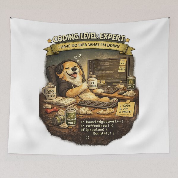 Item preview, Coding Level: Expert – Funny Programmer Dog Coding designed and sold by YamiSociety.