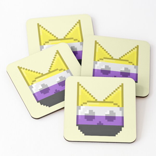 Item preview, Enby Pixel Pride Cat designed and sold by Lilac-Cat.
