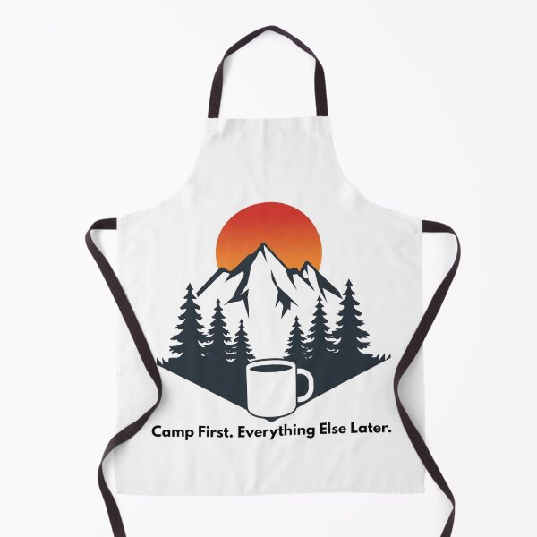 Item preview, Camp First Everything Else Later – Mountain Coffee Camping Design designed and sold by PrintologyAura.