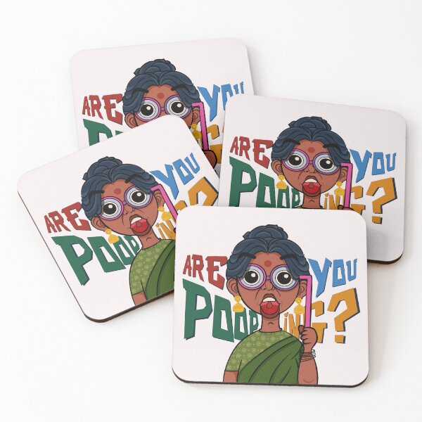 Item preview, Are You Pooping? – Funny Indian Aunty Illustration designed and sold by curushop.