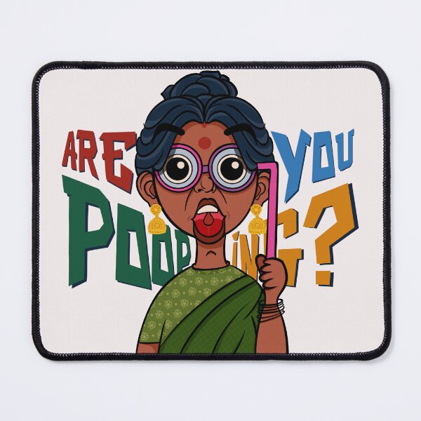 Item preview, Are You Pooping? – Funny Indian Aunty Illustration designed and sold by curushop.