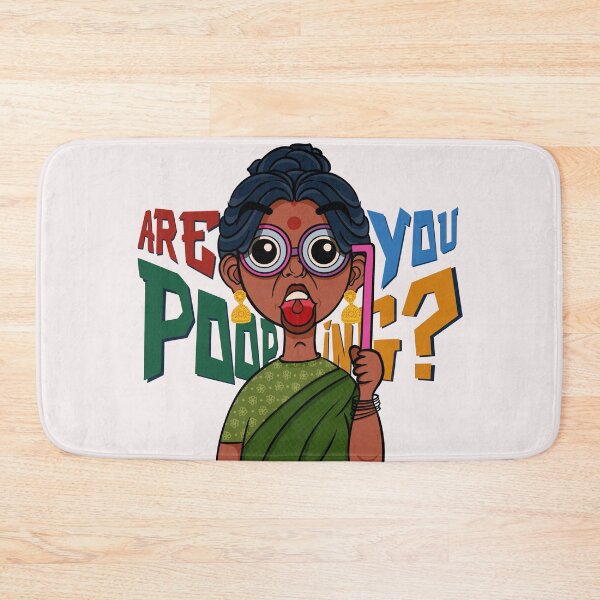 Item preview, Are You Pooping? – Funny Indian Aunty Illustration designed and sold by curushop.
