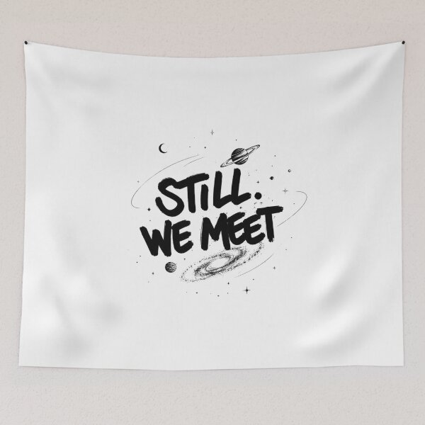 Item preview, Still We Meet Cosmic Space Galaxy Aesthetic Stars Saturn Art designed and sold by CosmoMerchStore.